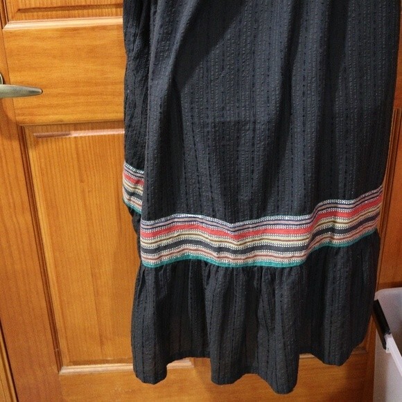 Ramona Rull Black Metallic Stripe Balloon Sleeve Vintage Dress 1X Retro - Picture 14 of 16